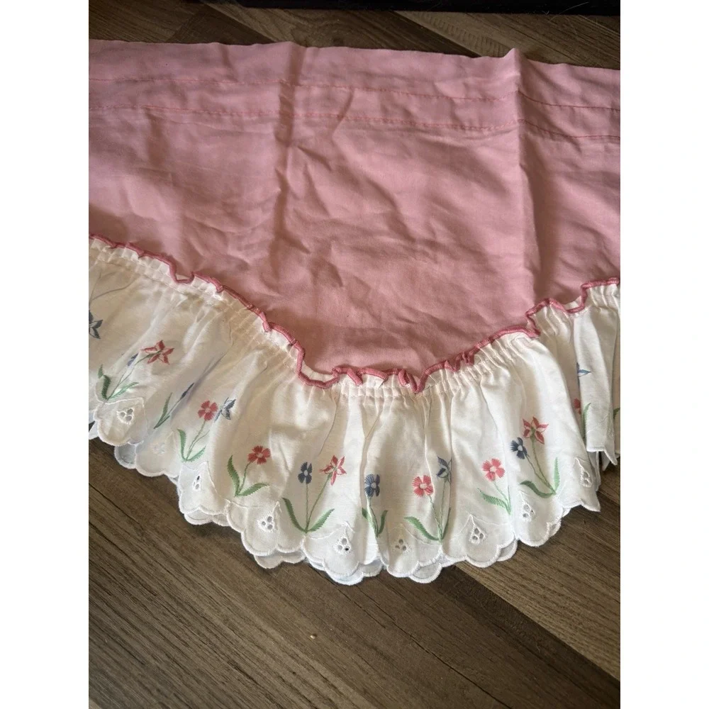 Vintage Country Kitchen Bathroom Curtain Valance Ruffle Farmhouse Pink 62